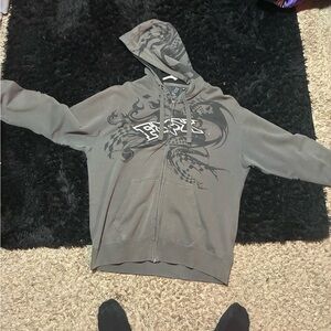 Fox Gray Zip-Up Men's Sweater